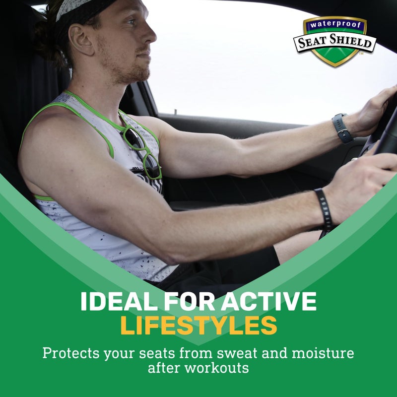 Waterproof SeatShield EliteSport Front Seat Cover, Universal Fit Waterproof, Sweatproof, Odor-Resistant, and Machine Washable Car Seat Protector with Non-Slip Underlayer for Pet, Travel, and Outdoor Adventure, Tan - Image 3